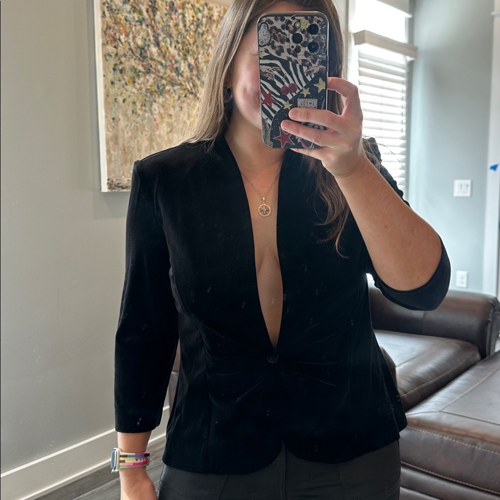 Alex Evenings Black Velvet top